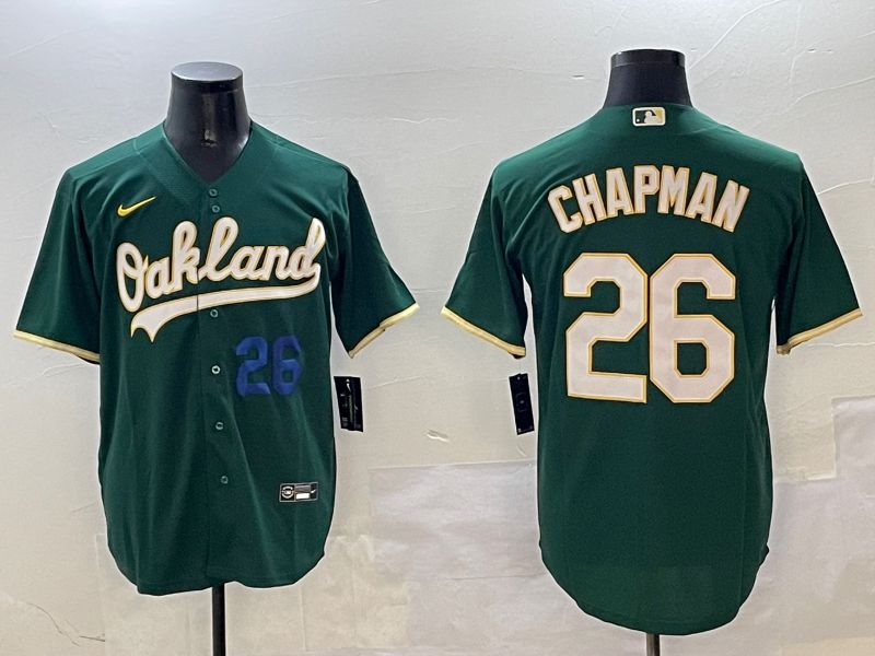 Men Oakland Athletics #26 Chapman Green Game 2025 Nike MLB Jersey style 3